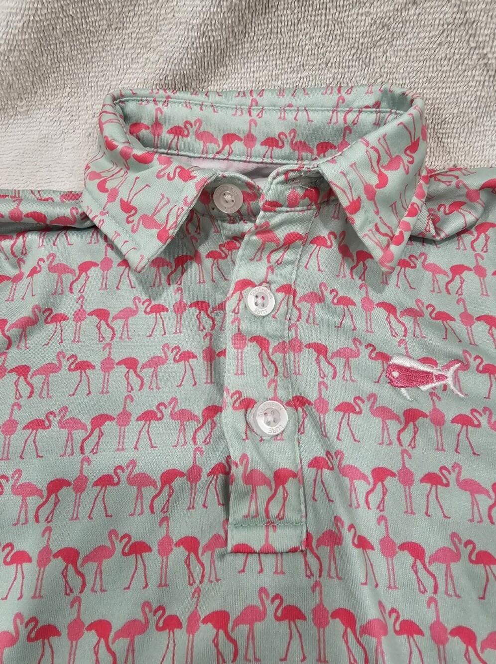 Kids Southern Lure Flamingo Polo Shirt 4Y
